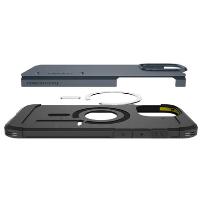 MagSafe hoesje voor Apple iPhone 16 Pro, Spigen, Tough Armor, Blauw ACS08147