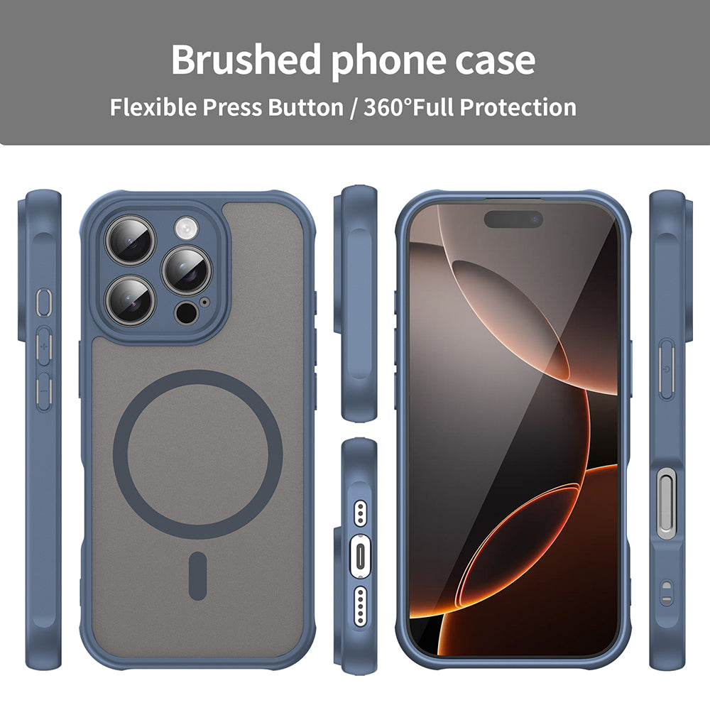 Coque MagSafe pour Apple iPhone 16 Pro, Techsuit, HaloFrost II, Bleu marine