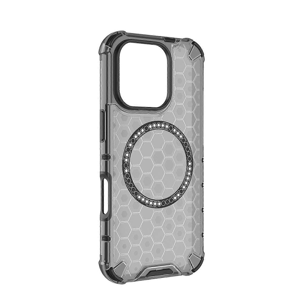 MagSafe-Hülle für Apple iPhone 16 Pro, Techsuit, HoneyComb Shield, Schwarz