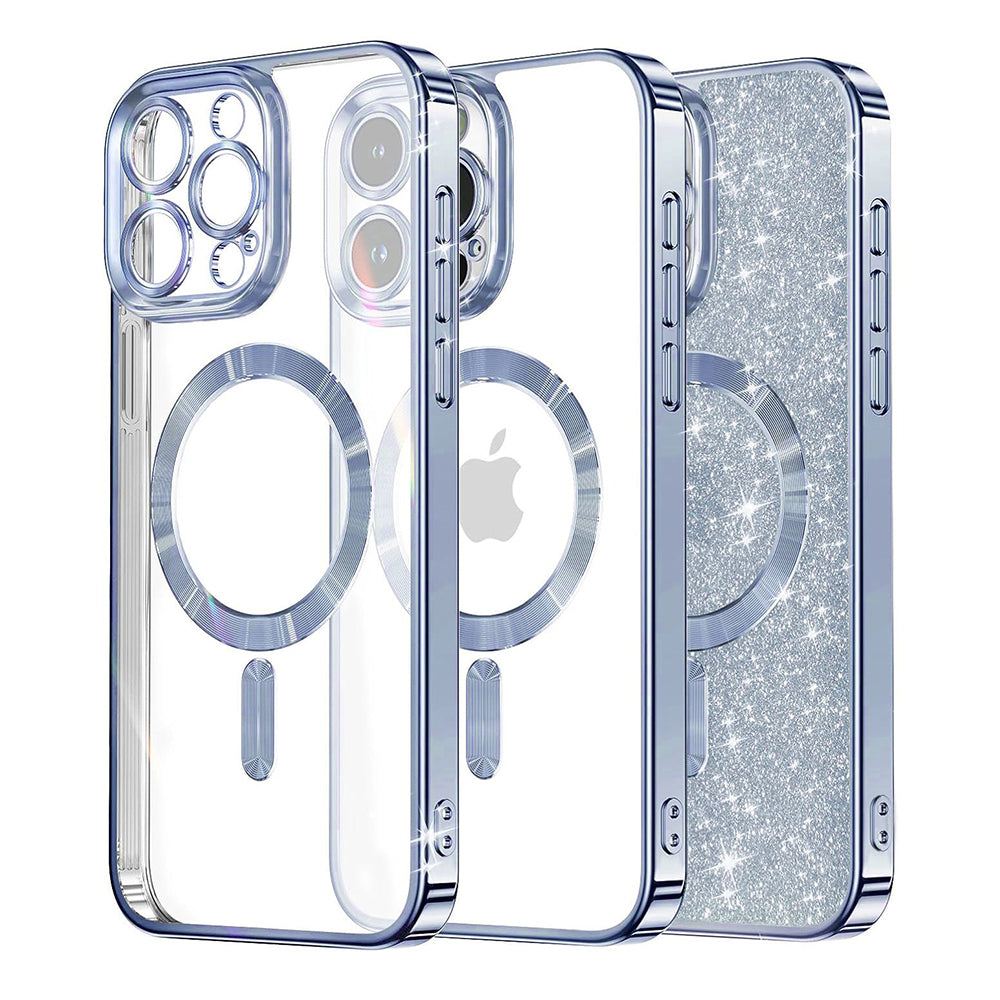MagSafe-hoesje voor Apple iPhone 16 Pro, Techsuit, Luxury Glitter, Bleu