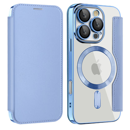 Coque MagSafe pour Apple iPhone 16 Pro, Techsuit, SmartMag Book, Bleu