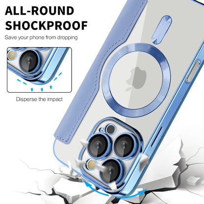 Coque MagSafe pour Apple iPhone 16 Pro, Techsuit, SmartMag Book, Bleu