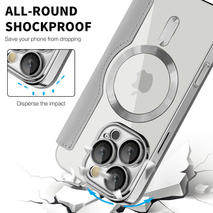 Coque MagSafe pour Apple iPhone 16 Pro, Techsuit, SmartMag Book, Gris