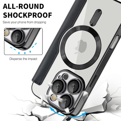 MagSafe-hoes voor Apple iPhone 16 Pro, Techsuit, SmartMag Book, Zwart
