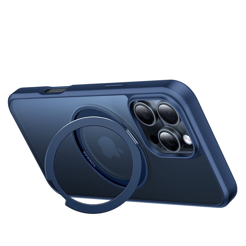 MagSafe hoes voor Apple iPhone 16 Pro, Torras, Ostand Pro, Marineblauw