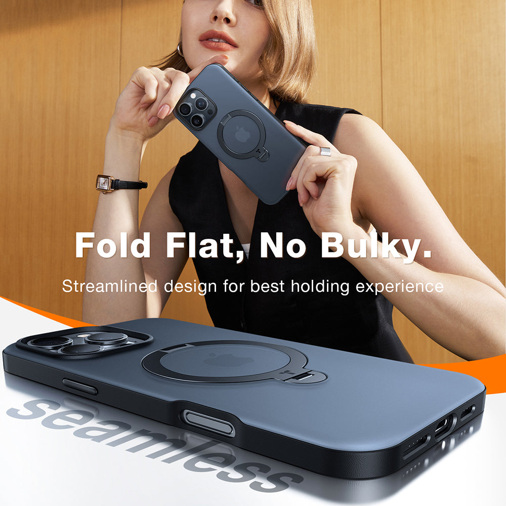 MagSafe Case for Apple iPhone 16 Pro, Torras, Ostand Spin, Transparent