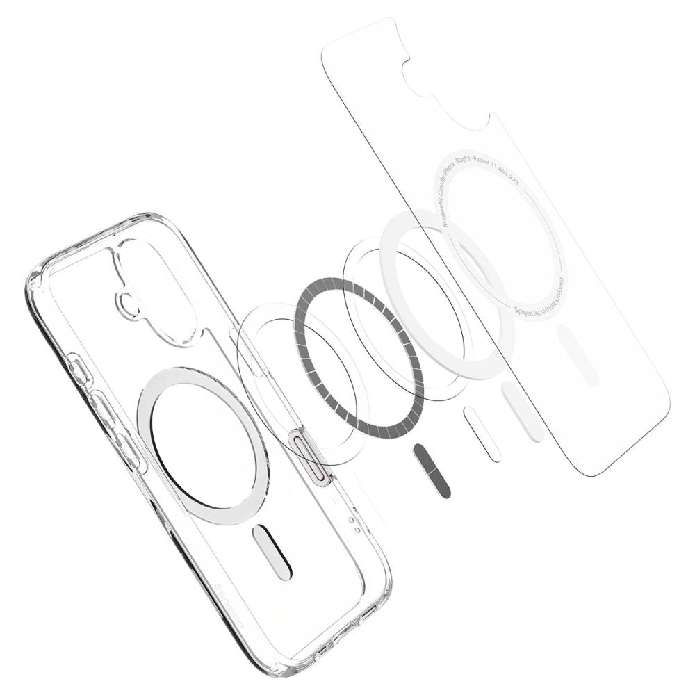 MagSafe hoesje voor Apple iPhone 16, Spigen, Ultra Hybrid T, Wit ACS09073