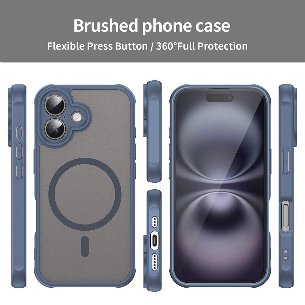 MagSafe-Hülle für Apple iPhone 16, Techsuit, HaloFrost II, Marineblau