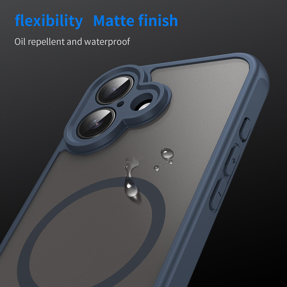 MagSafe-Hülle für Apple iPhone 16, Techsuit, HaloFrost II, Marineblau