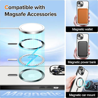 MagSafe-Hülle für Apple iPhone 16, Techsuit, Luxury Crystal, Silber