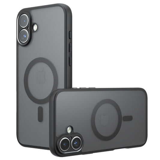 Coque MagSafe pour Apple iPhone 16, Techsuit, PureFrost, Noir Satiné