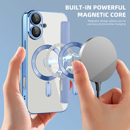 Coque MagSafe pour Apple iPhone 16, Techsuit, SmartMag Book, Bleu