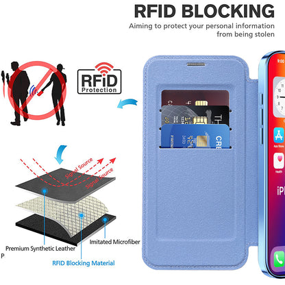 Coque MagSafe pour Apple iPhone 16, Techsuit, SmartMag Book, Bleu