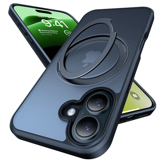 MagSafe hoes voor Apple iPhone 16, Torras, Ostand Pro, Zwart