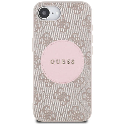 MagSafe hoesje voor Apple iPhone 16e, Guess, 4G Circle Classic Logo, Roze