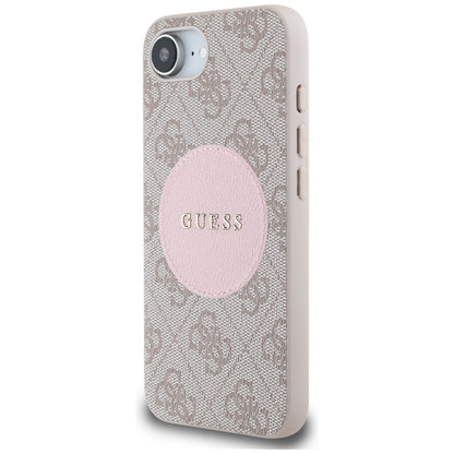 MagSafe hoesje voor Apple iPhone 16e, Guess, 4G Circle Classic Logo, Roze