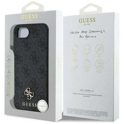 MagSafe hoesje voor Apple iPhone 16e, Guess, 4G Classic, Zwart