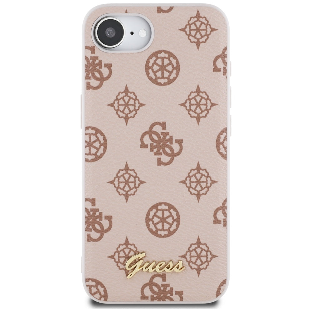 MagSafe hoesje voor Apple iPhone 16e, Guess, Peony Script, Bruin
