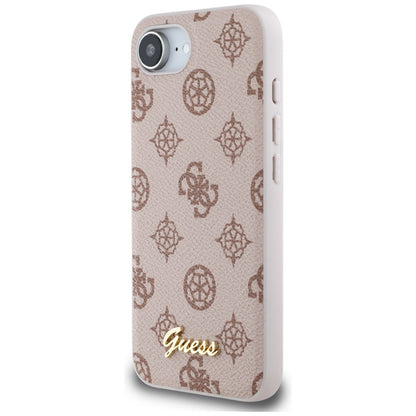 MagSafe hoesje voor Apple iPhone 16e, Guess, Peony Script, Bruin