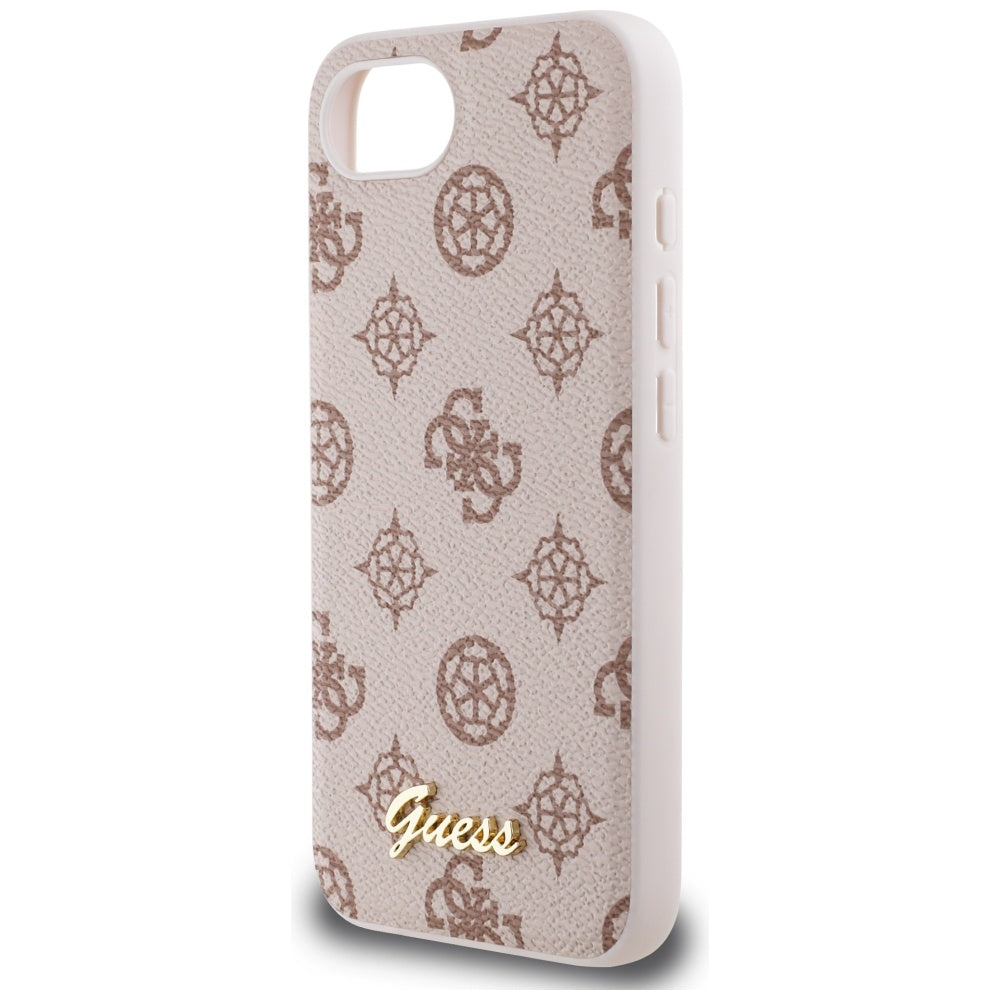 MagSafe hoesje voor Apple iPhone 16e, Guess, Peony Script, Bruin