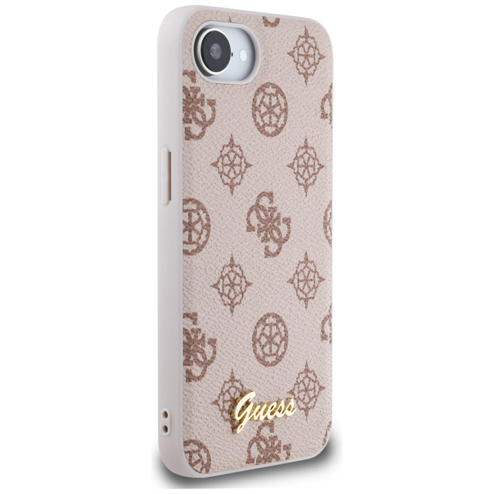 MagSafe hoesje voor Apple iPhone 16e, Guess, Peony Script, Bruin
