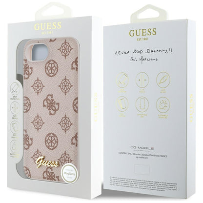 MagSafe hoesje voor Apple iPhone 16e, Guess, Peony Script, Bruin
