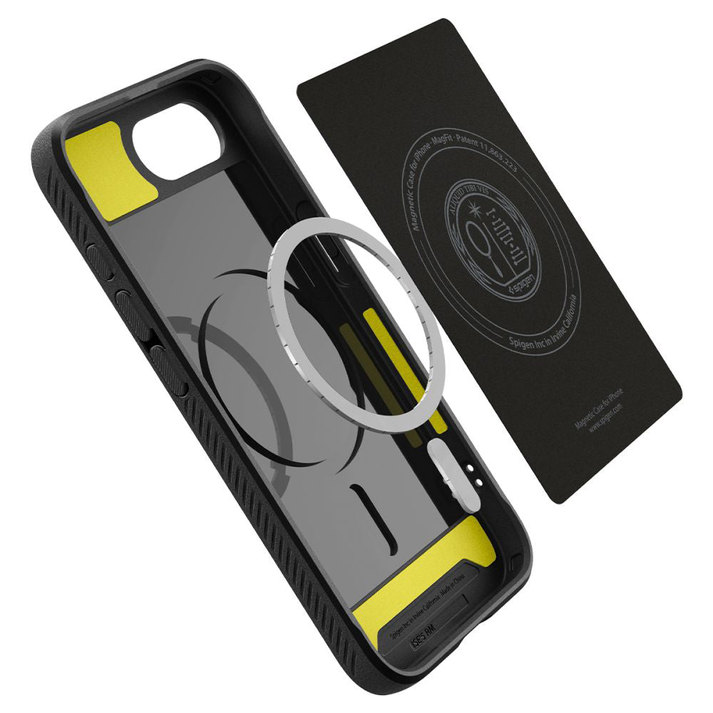 MagSafe hoesje voor Apple iPhone 17e / 16e, Spigen, Rugged Armor, Matzwart