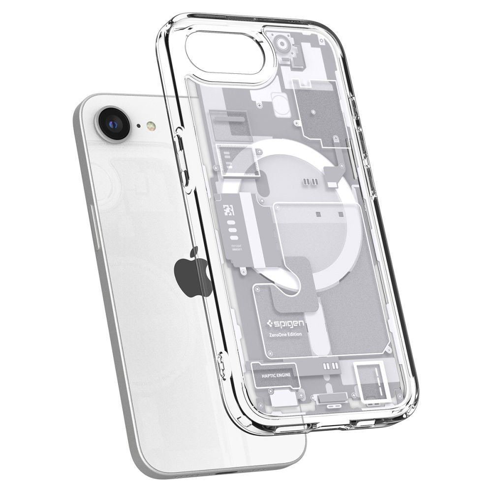 MagSafe hoesje voor Apple iPhone 17e / 16e, Spigen, Ultra Hybrid Zero One, Wit
