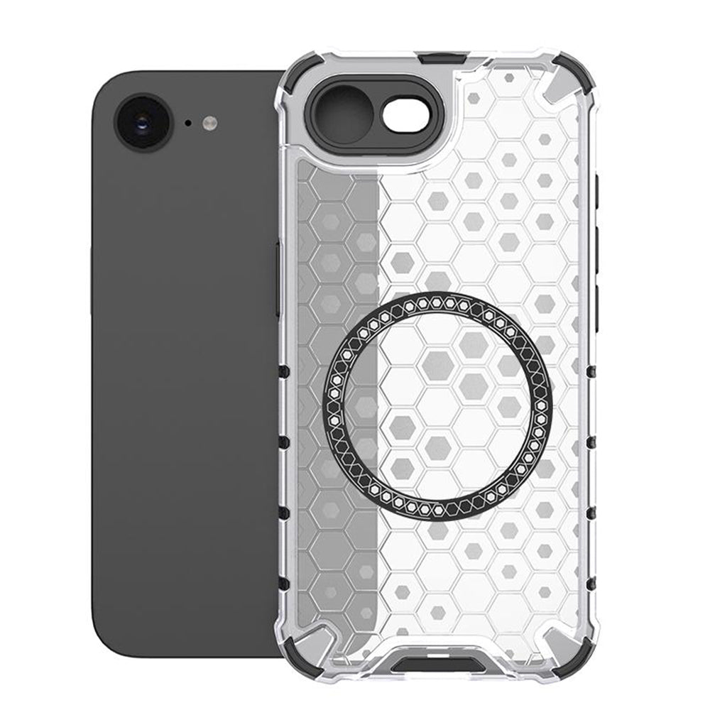 Coque MagSafe pour Apple iPhone 17e / 16e, Techsuit, HoneyComb Shield, Blanche
