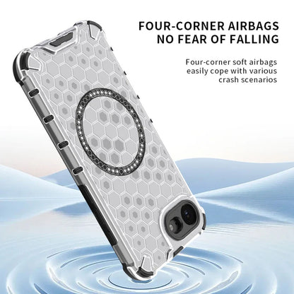 Coque MagSafe pour Apple iPhone 17e / 16e, Techsuit, HoneyComb Shield, Blanche