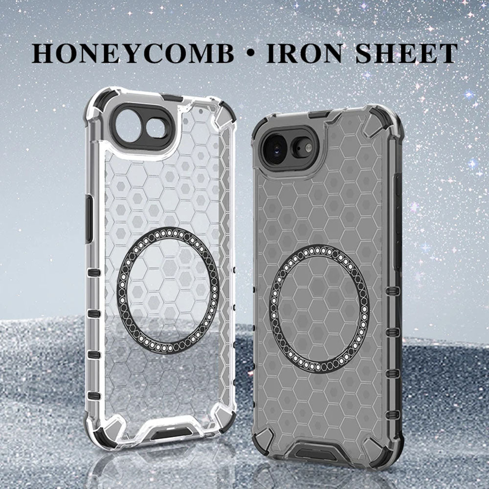 Coque MagSafe pour Apple iPhone 17e / 16e, Techsuit, HoneyComb Shield, Blanche