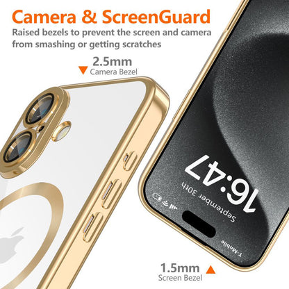 Coque MagSafe pour Apple iPhone 17e / 16e, Techsuit, Luxury Crystal, Argentée
