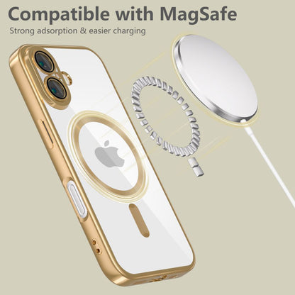 MagSafe-hoes voor Apple iPhone 17e / 16e, Techsuit, Luxury Crystal, Goudkleurig
