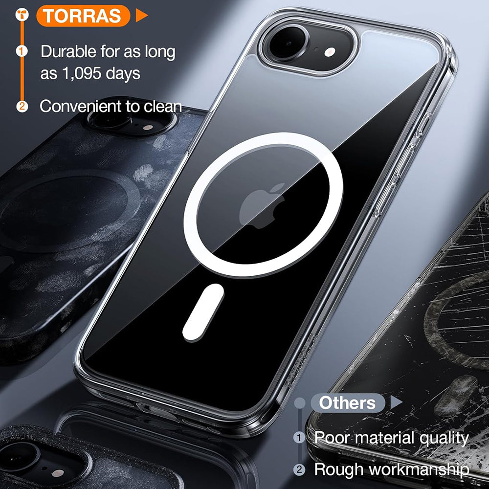 MagSafe hoesje voor Apple iPhone 17e / 16e, Torras, Guardian, Transparant