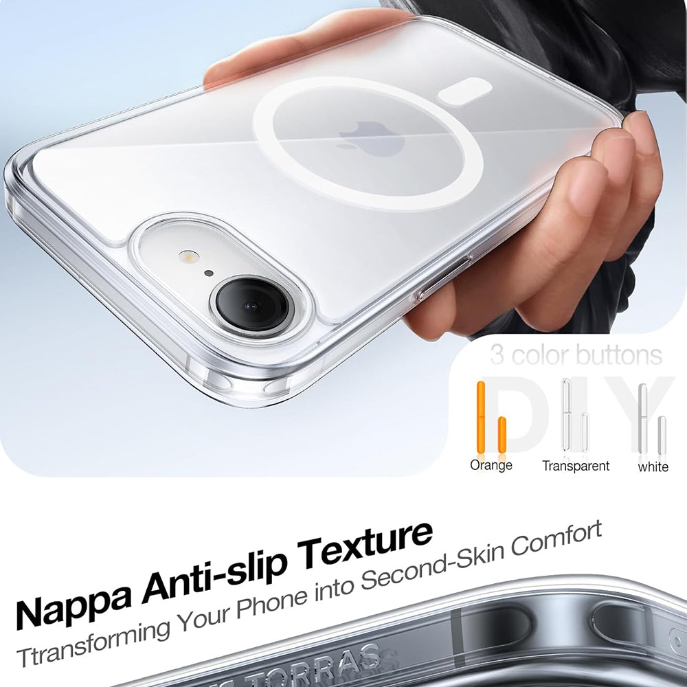 MagSafe hoesje voor Apple iPhone 17e / 16e, Torras, Guardian, Transparant
