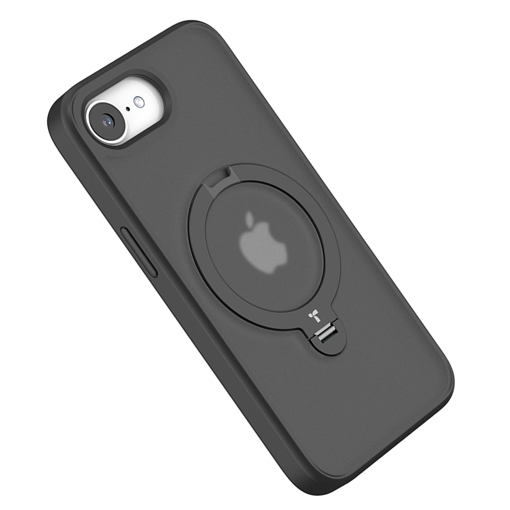 MagSafe hoesje voor Apple iPhone 17e / 16e, Torras, Ostand Spin, Zwart