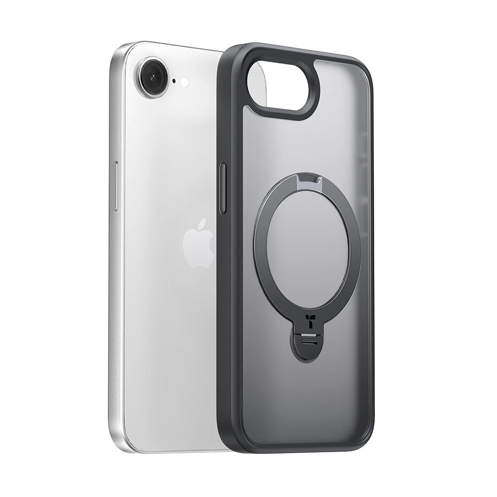 MagSafe hoesje voor Apple iPhone 17e / 16e, Torras, Ostand Spin, Zwart
