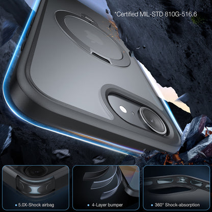 MagSafe hoesje voor Apple iPhone 17e / 16e, Torras, Ostand Spin, Zwart