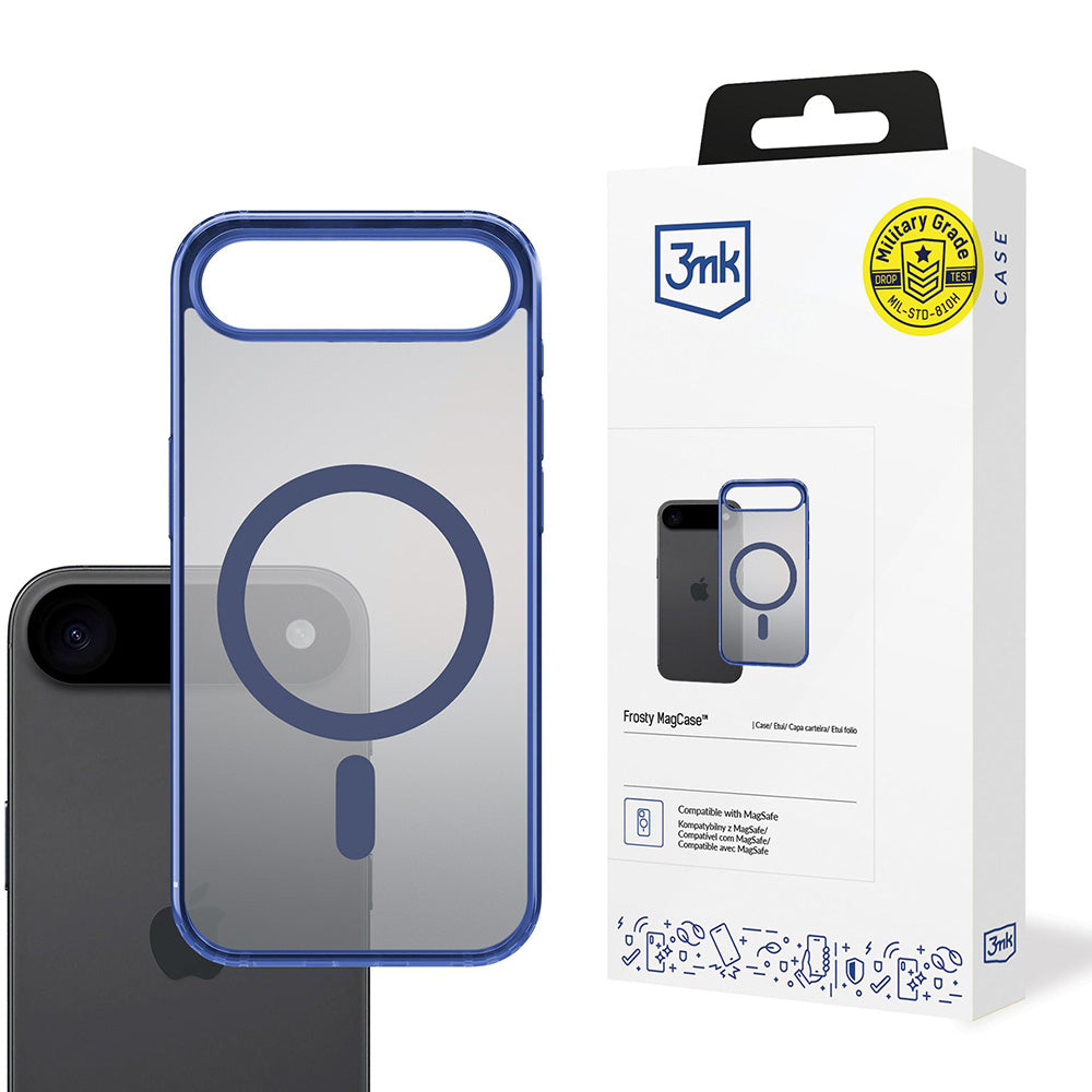 MagSafe hoes voor Apple iPhone 17 Air, 3MK, Frosty MagCase, Blauw