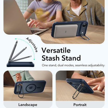 Housse MagSafe pour Apple iPhone 17 Air, ESR, Classic Hybrid Kickstand, Bleu Satiné