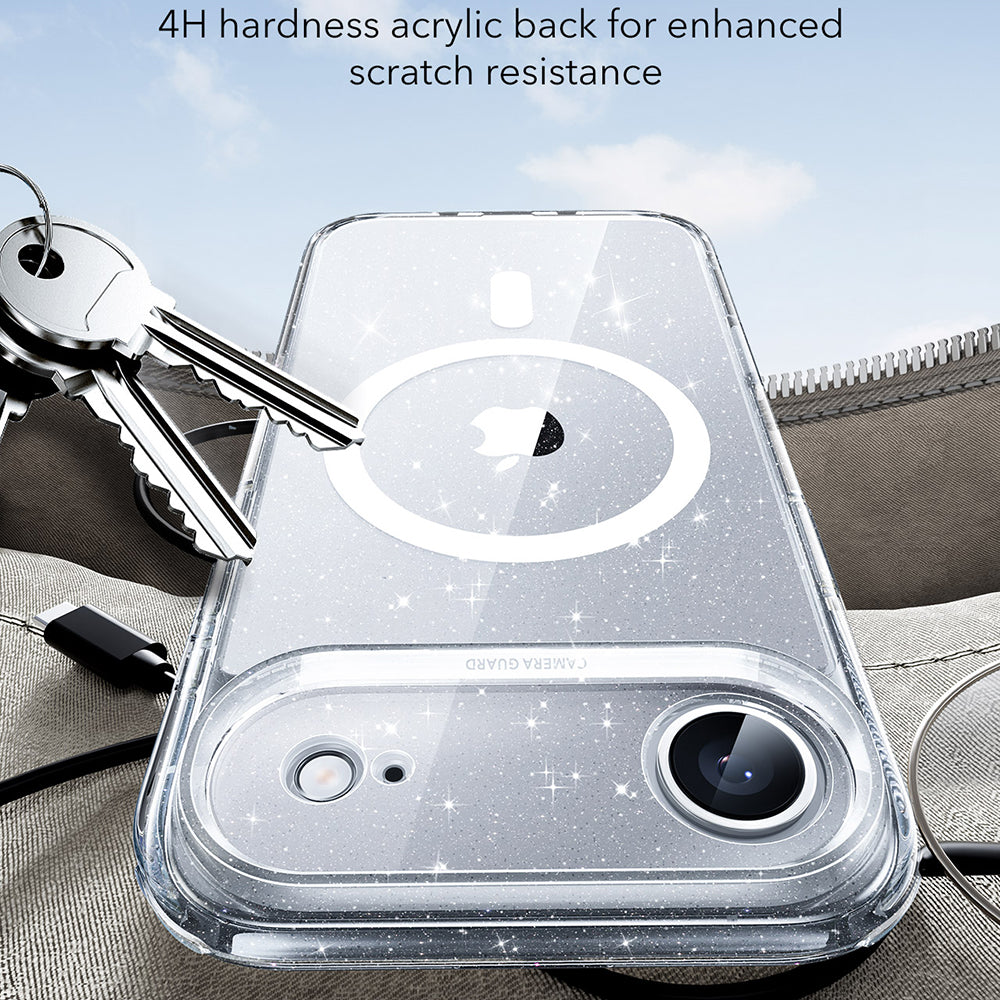 Coque MagSafe pour Apple iPhone 17 Air, ESR, Classic Hybrid Shimmer, Transparente