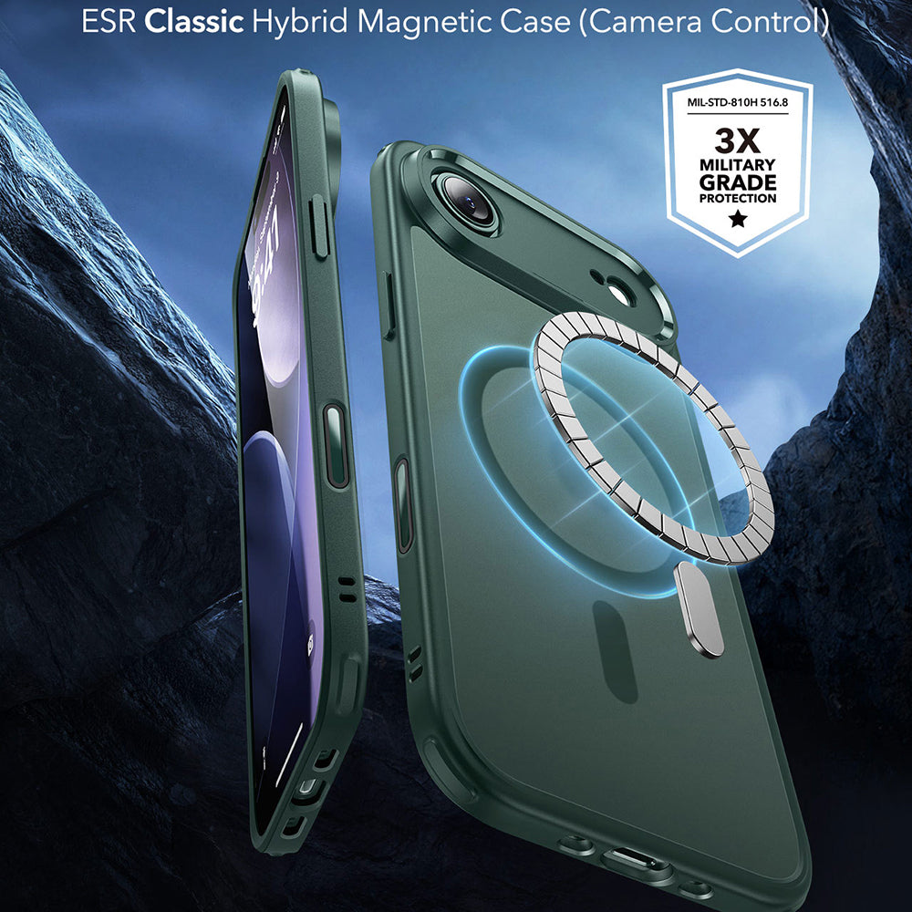 Étui MagSafe pour Apple iPhone 17 Air, ESR, Classic Hybrid, Vert Satiné