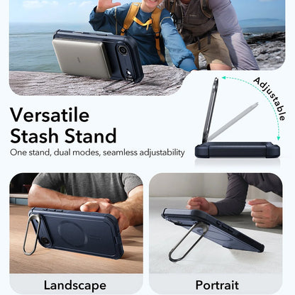 MagSafe hoes voor Apple iPhone 17 Air, ESR, Cyber Armor Kickstand, Blauw