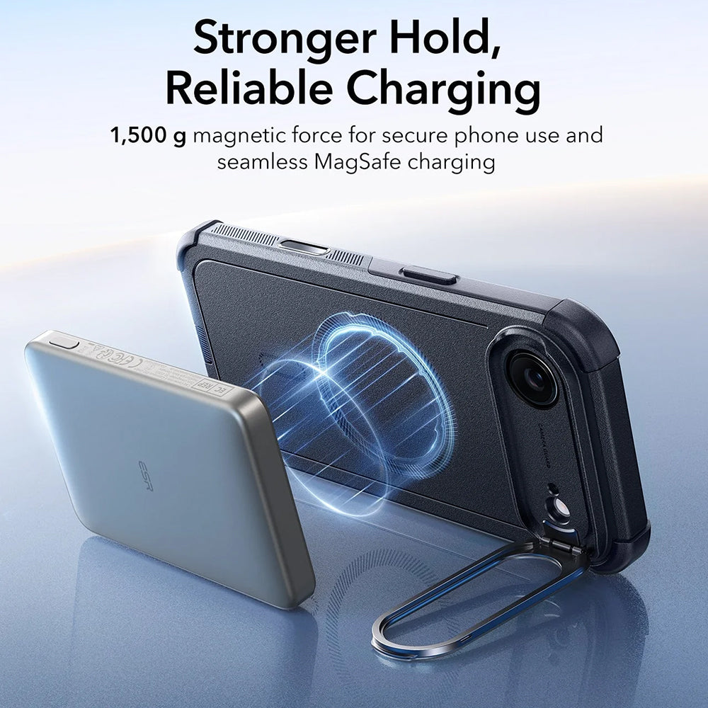 MagSafe Hülle für Apple iPhone 17 Air, ESR, Cyber Armor Kickstand, Schwarz