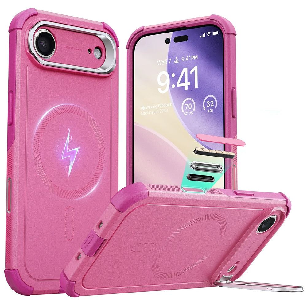 MagSafe hoes voor Apple iPhone 17 Air, ESR, Cyber Armor Kickstand, Roze