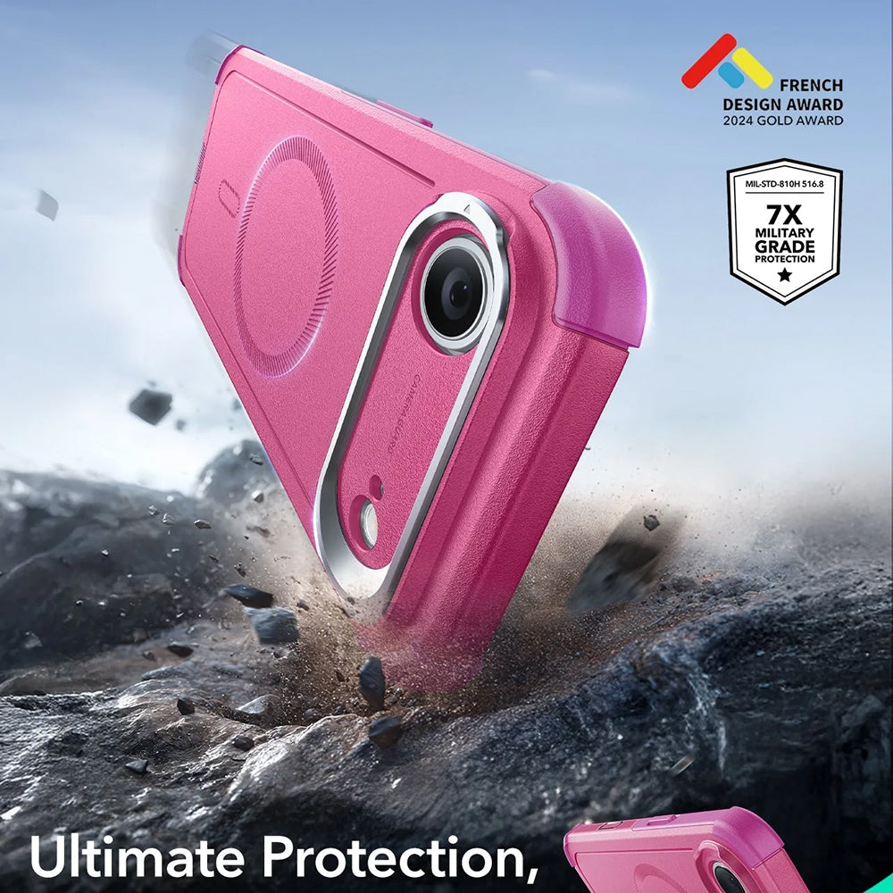 MagSafe hoes voor Apple iPhone 17 Air, ESR, Cyber Armor Kickstand, Roze