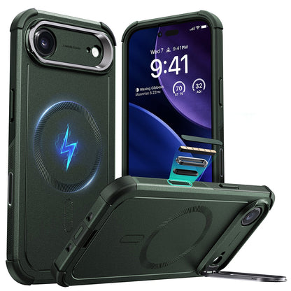 MagSafe hoes voor Apple iPhone 17 Air, ESR, Cyber Armor Kickstand, Groen
