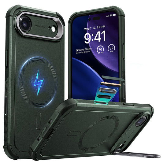 Étui MagSafe pour Apple iPhone 17 Air, ESR, Cyber Armor avec support, Vert