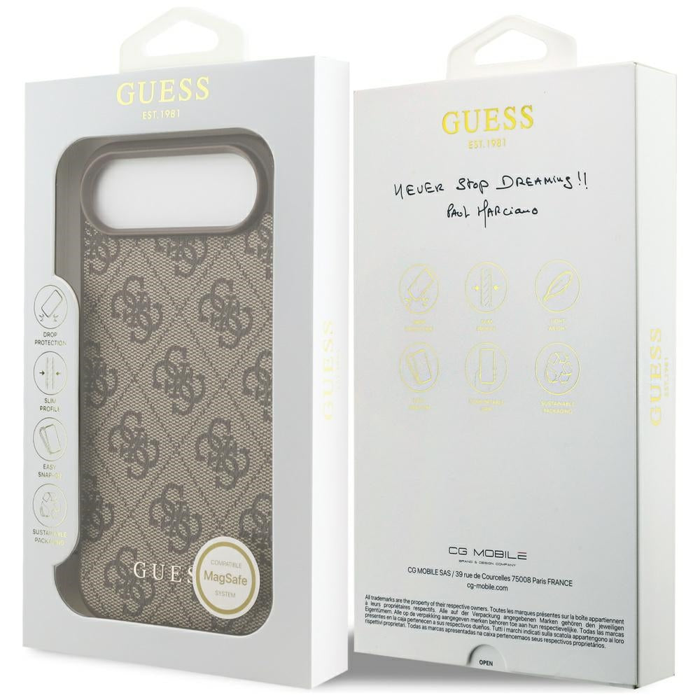MagSafe hoesje voor Apple iPhone 17 Air, Guess, 4G Charm Cradle, Bruin