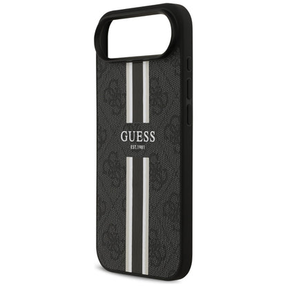 MagSafe hoesje voor Apple iPhone 17 Air, Guess, 4G Printed Stripes, Zwart